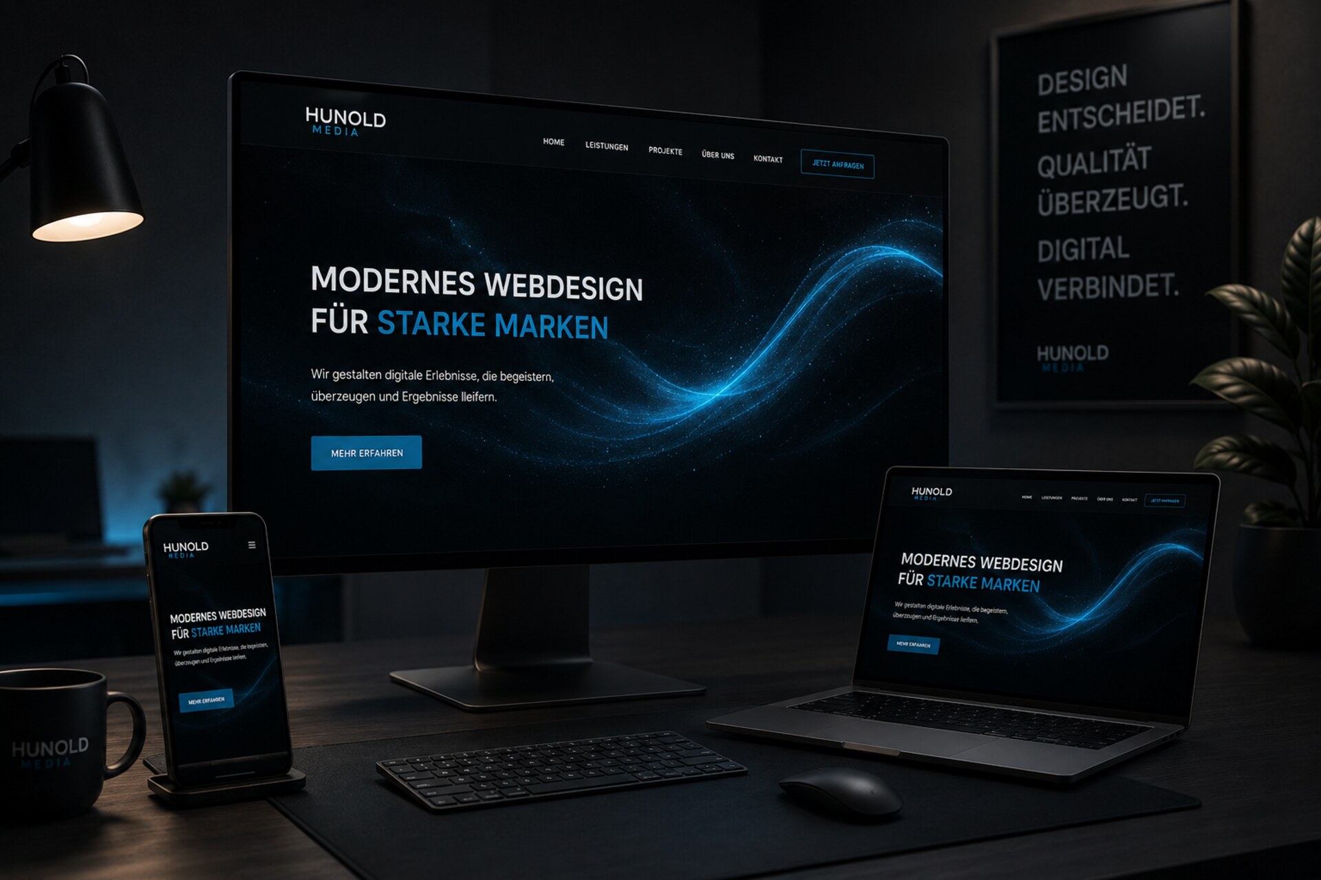 Webdesign Projekt mit Laptop